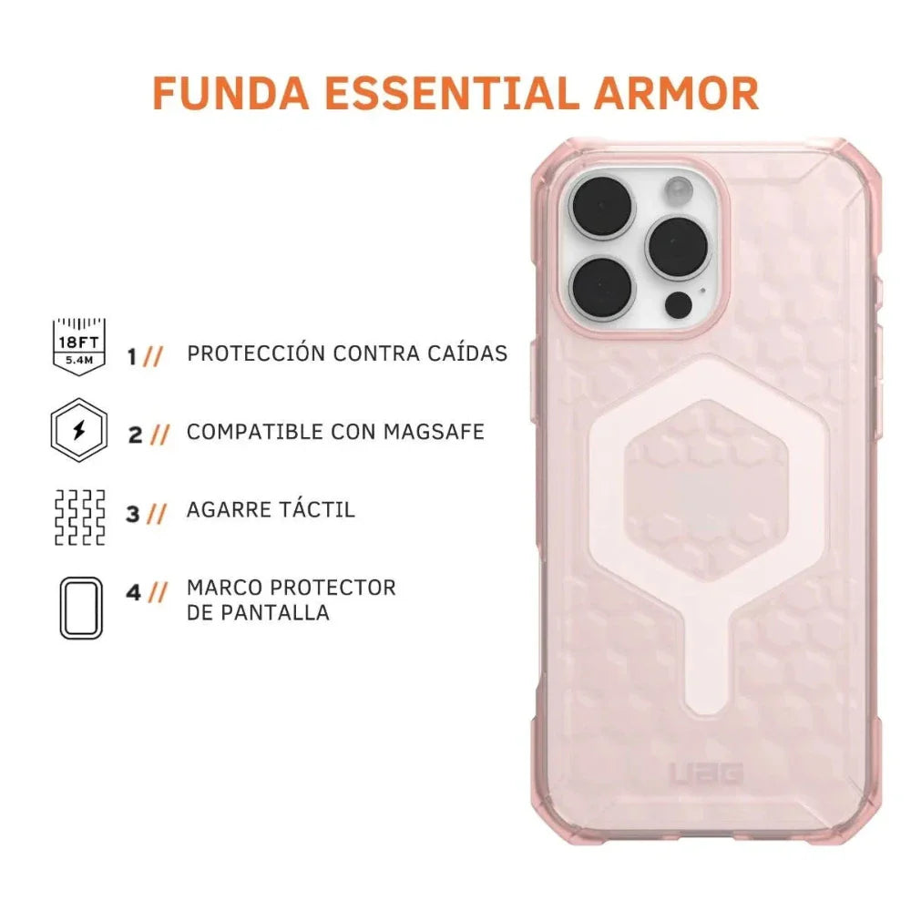 UAG Case Essential Armor con Magsafe para iPhone 16 Pro Max - Rosa