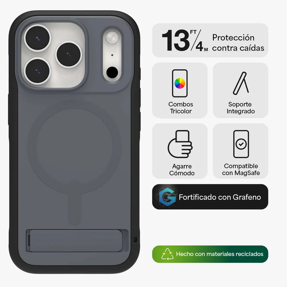 Case ZAGG Sedona Snap MagSafe KS para iPhone 17 Pro - Carbón