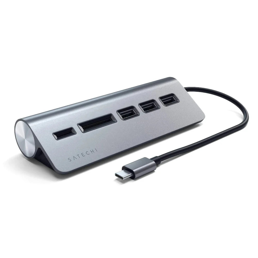 Concentrador USB y lector de tarjetas Satechi TYPE-C - Gris Espacial