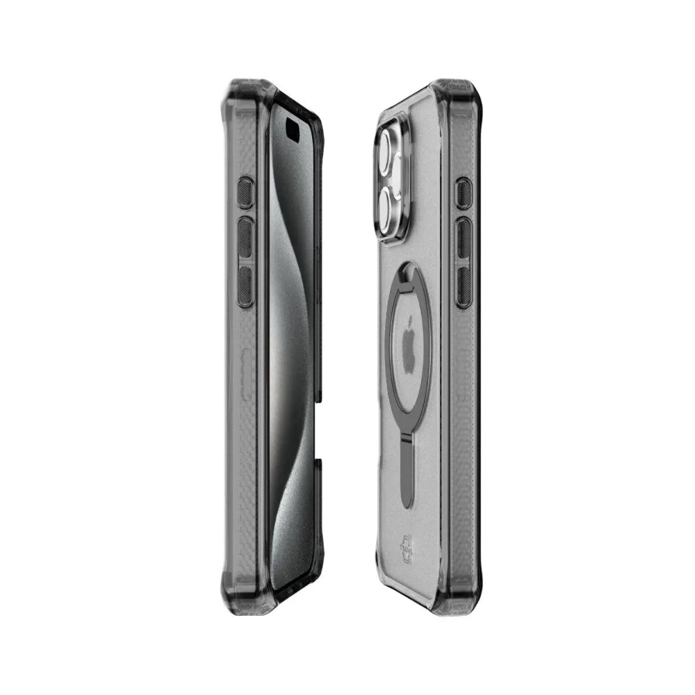Case ItSkins Hybrid R Vapor Stand con MagSafe para iPhone 16 Pro - Negro