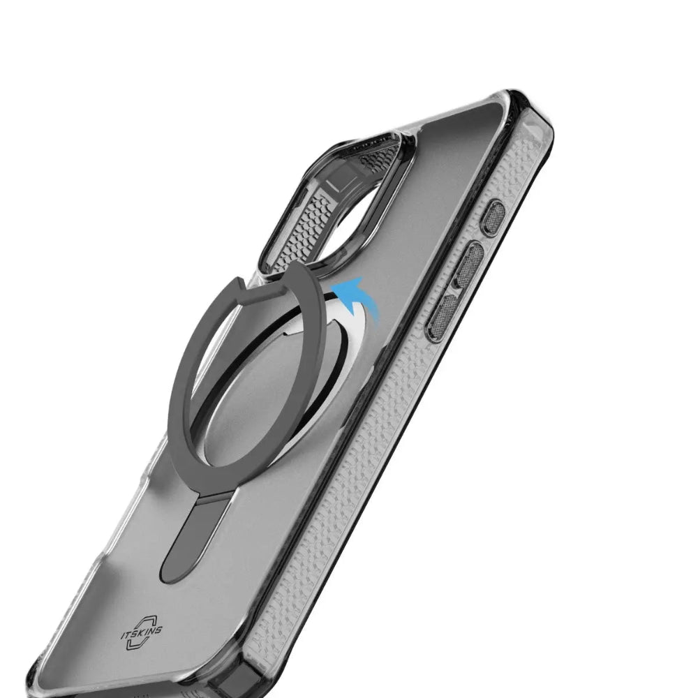 Case ItSkins Hybrid R Vapor Stand con MagSafe para iPhone 16 Pro - Negro