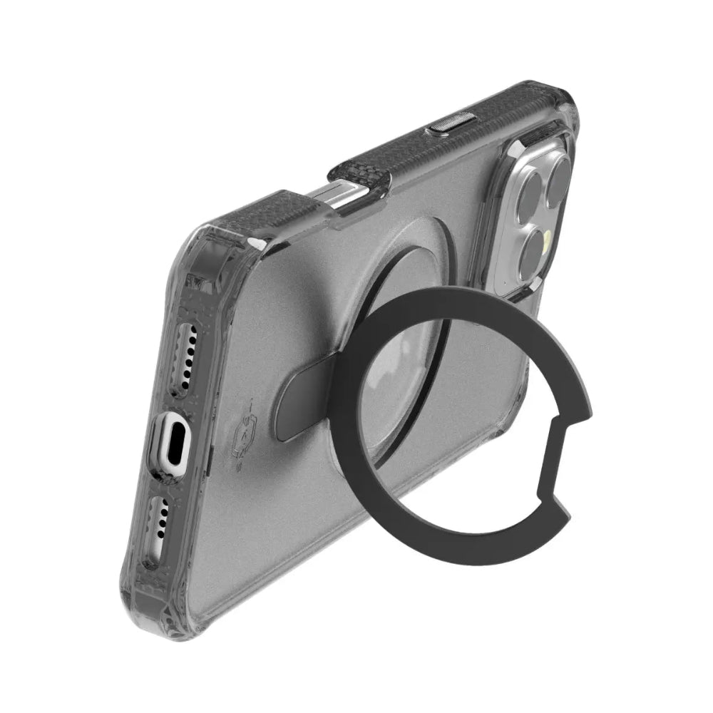 Case ItSkins Hybrid R Vapor Stand con MagSafe para iPhone 16 Pro - Negro