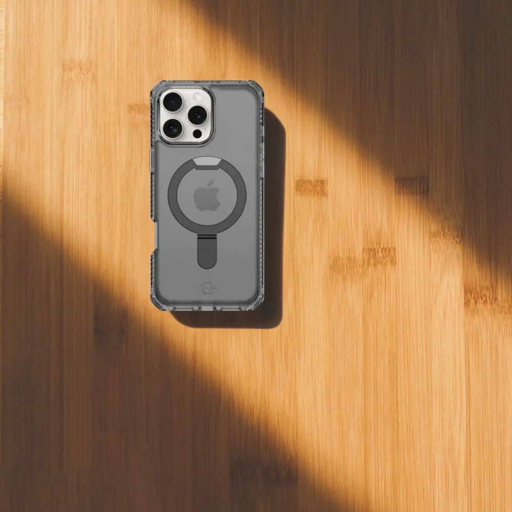 Case ItSkins Hybrid R Vapor Stand con MagSafe para iPhone 16 Pro - Negro