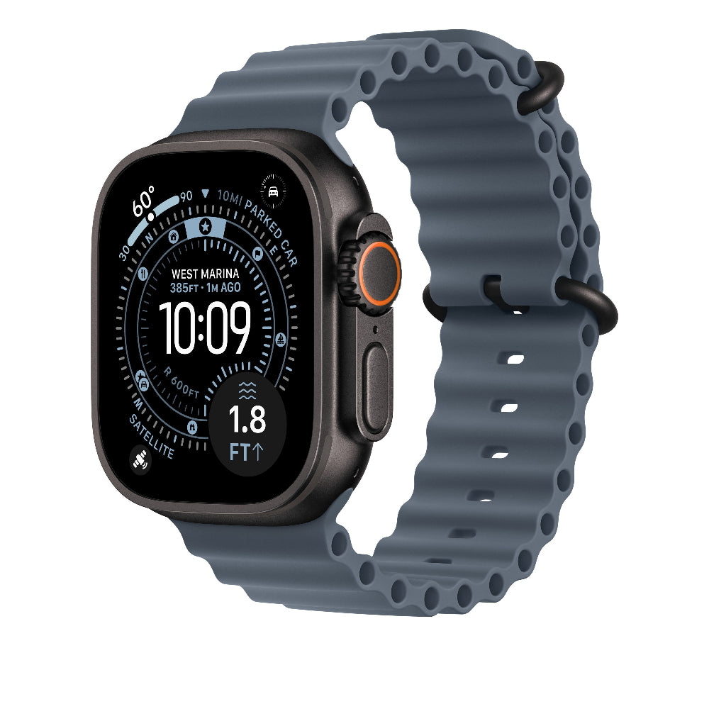 Extensión para correa Ocean azul ancla para caja de 49 mm – Acabado de titanio negro