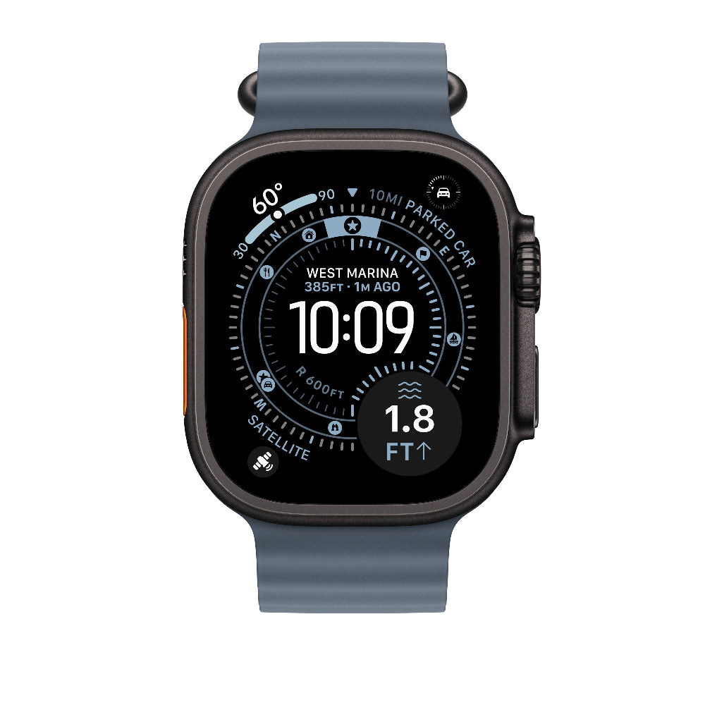 Extensión para correa Ocean azul ancla para caja de 49 mm – Acabado de titanio negro