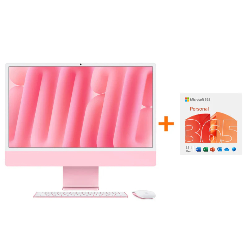 iMac 24 Chip M4 - 8GPU - 16GB RAM - 256GB - Rosa + Microsoft Office 365 Personal - Licencia por 6 meses en línea