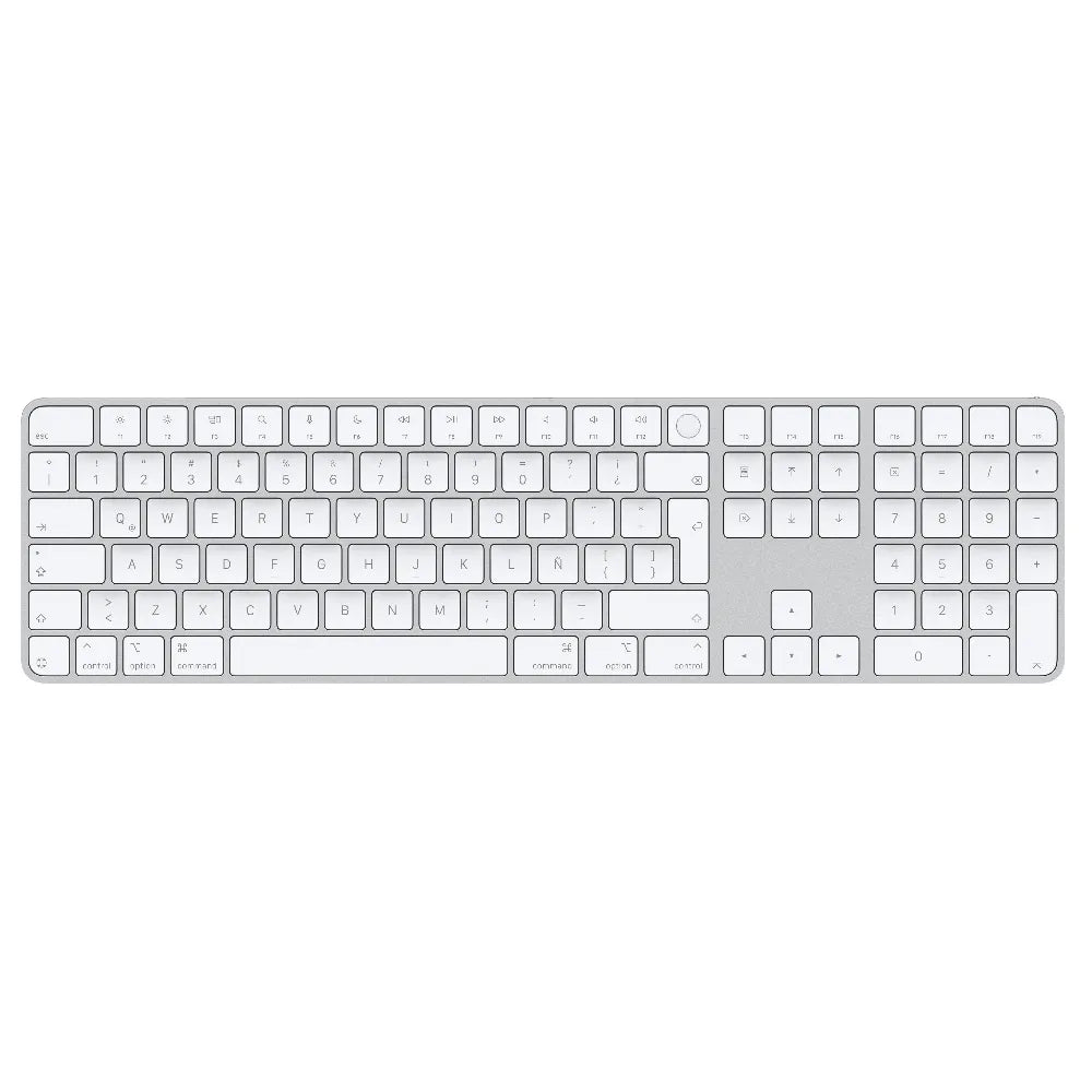 Magic_Keyboard_Touch_ID_Teclado_Numerico_Mac_Chip_Apple_USB-C_ES_LATAM_Teclas_Blancas_Imagen_posicion_1_iShop_Panama