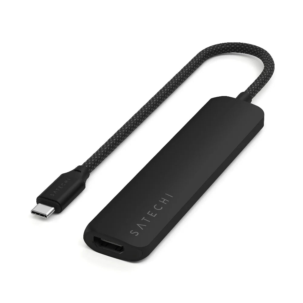 Adaptador Multipuerto Satechi Slim 6 en 1 USB-C - Negro