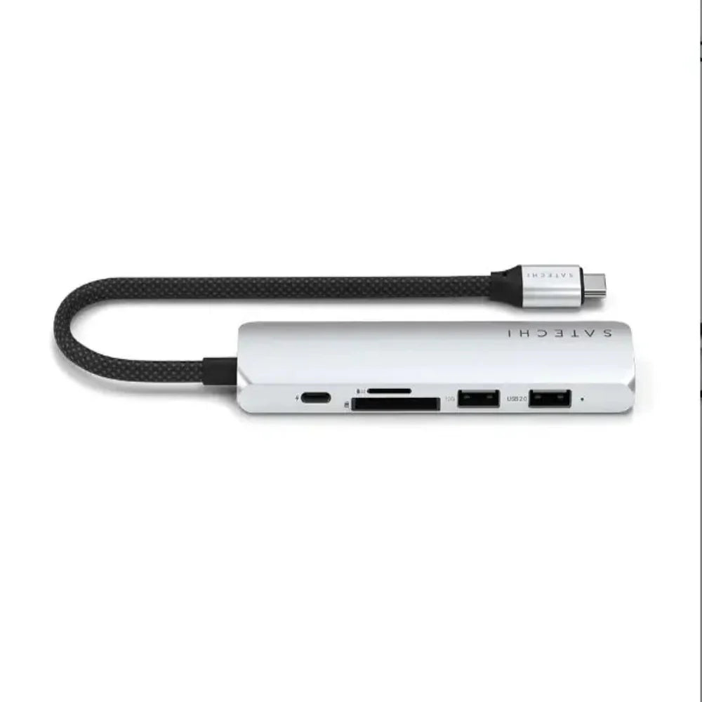 Adaptador Multipuerto Satechi Slim 6 en 1 USB-C - Plata