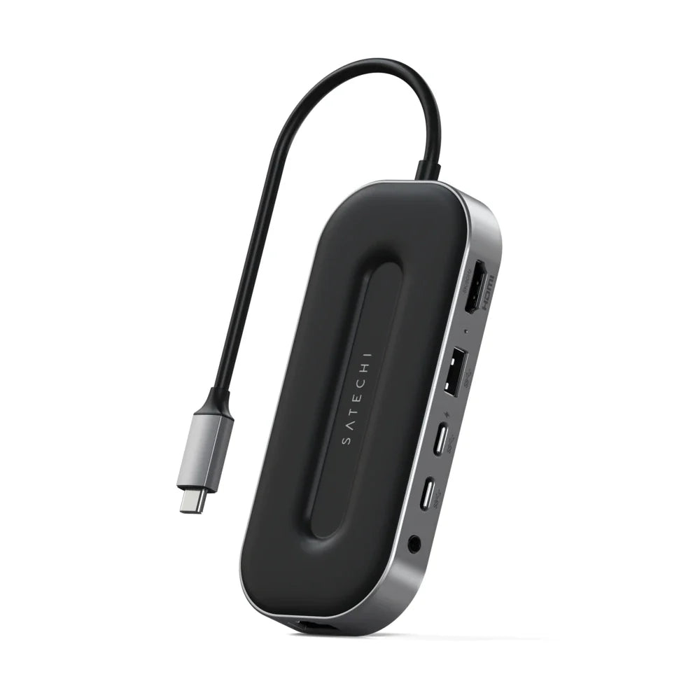 Adaptador Multipuerto Satechi 6 en 1 USB-C 100W - Gris Espacial