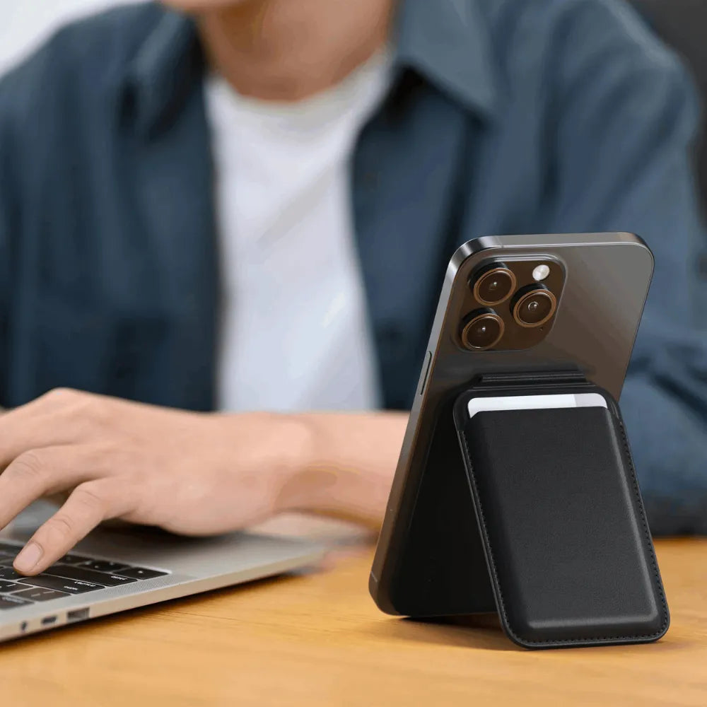 Tarjetero Magnético con Stand Satechi para iPhone - Negro