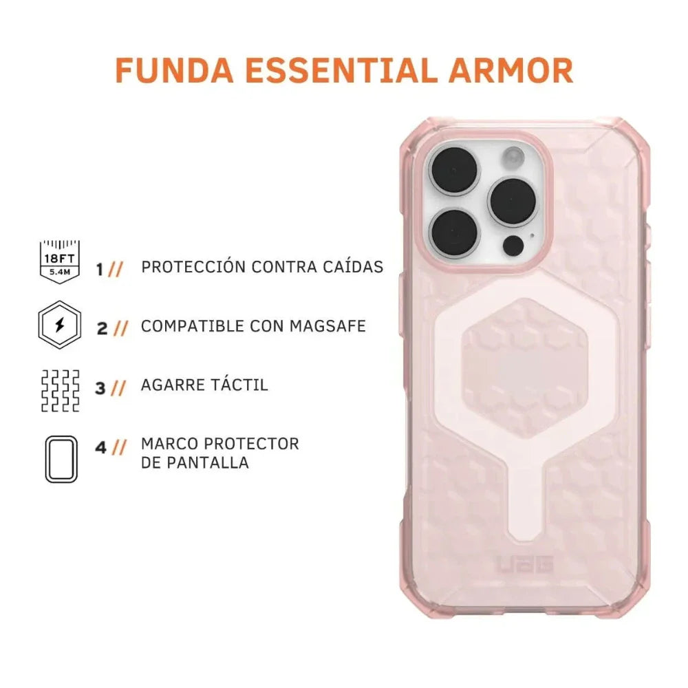 UAG Case Essential Armor con Magsafe para iPhone 16 Pro - Rosa