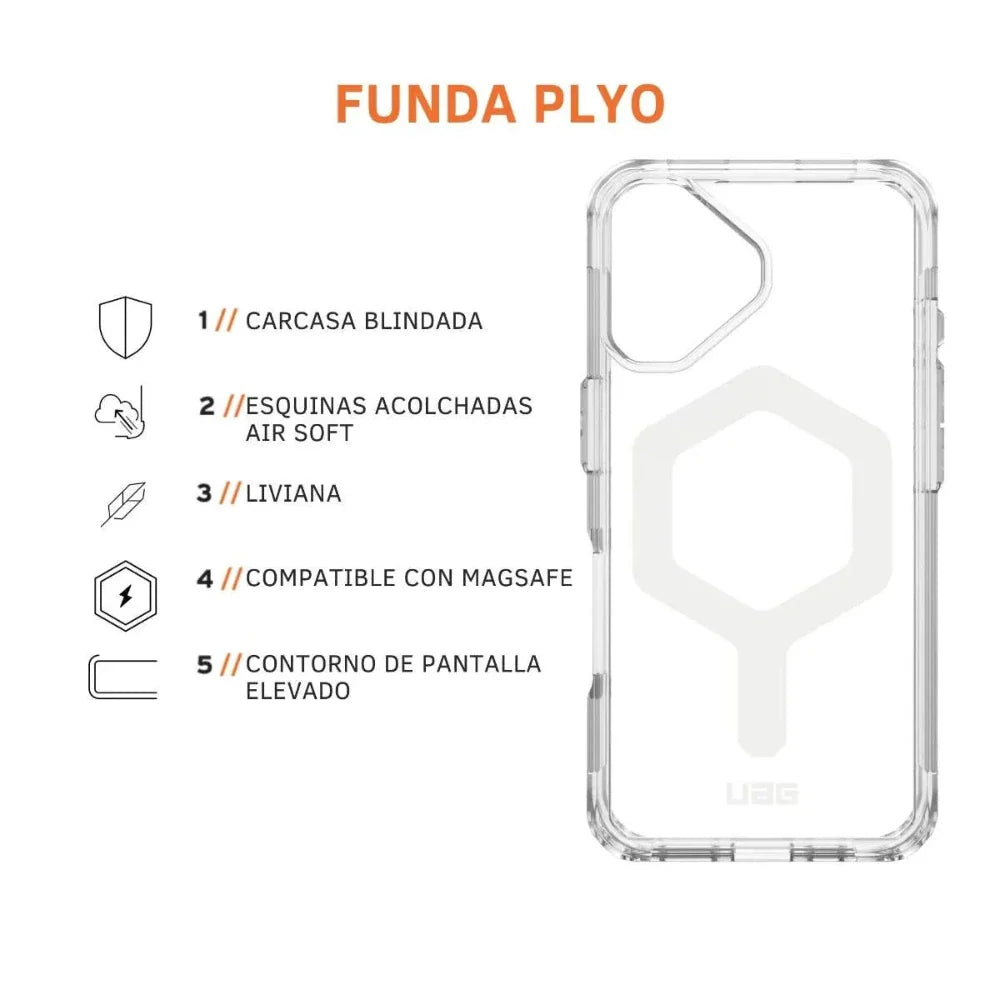 UAG Case Plyo con Magsafe para iPhone 16 Plus - Hielo/Blanco
