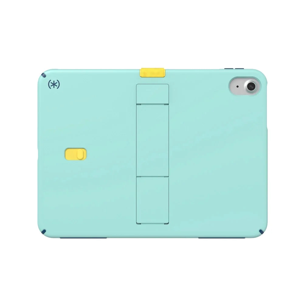 Cas_Speck_con_Soporte_para_iPad_11_10_Gen_Turquesa_Amarillo_Posicion_1_iShop_Panamá