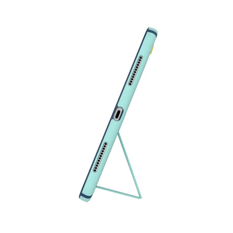Cas_Speck_con_Soporte_para_iPad_11_10_Gen_Turquesa_Amarillo_Posicion_4_iShop_Panamá