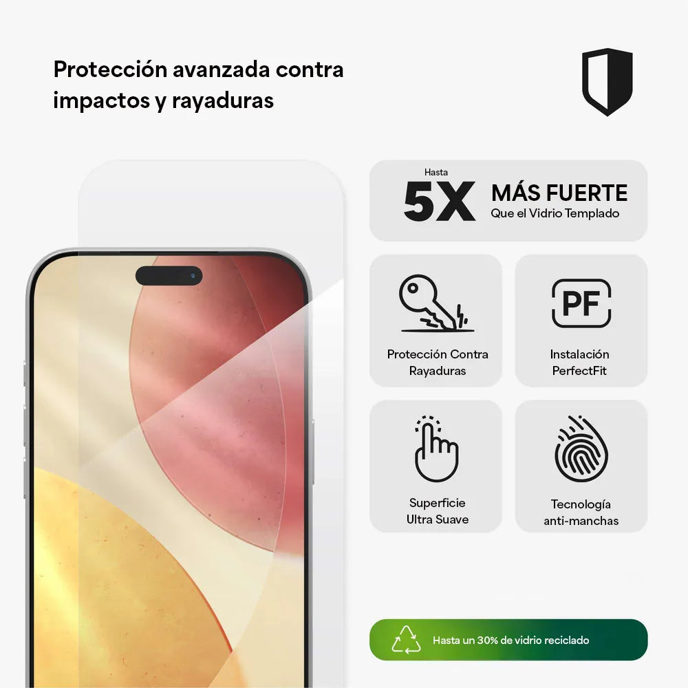 Protector de Pantalla Zagg Glass Elite para iPhone 17 Pro Max - Transparente