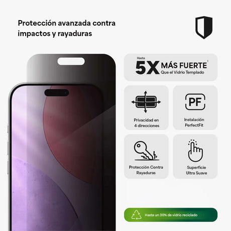 Protector_de_Pantalla_Zagg_Glass_XTR_Privacidad_para_iPhone_17_Pro_Transparente_Posición_3_iShop_Panamá