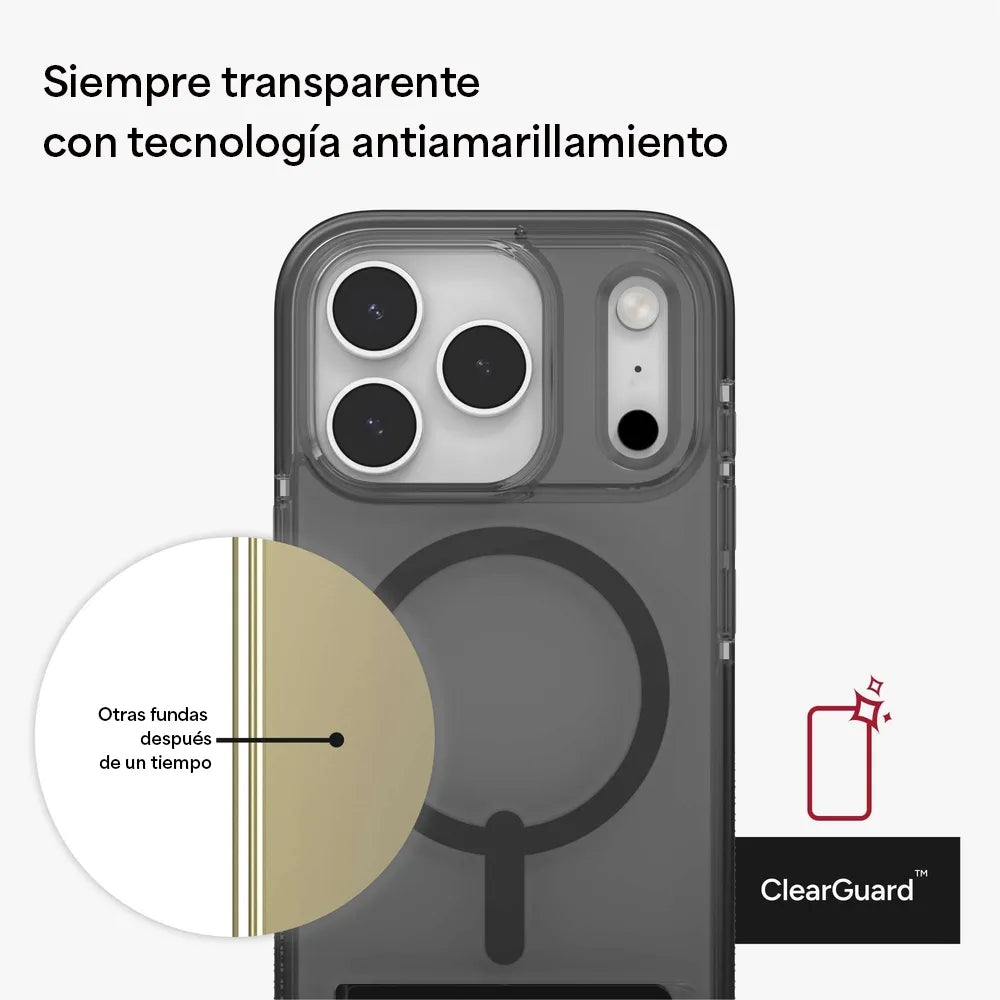 Case ZAGG Santa Cruz con MagSafe KS para iPhone 17 Pro - Negro Medianoche