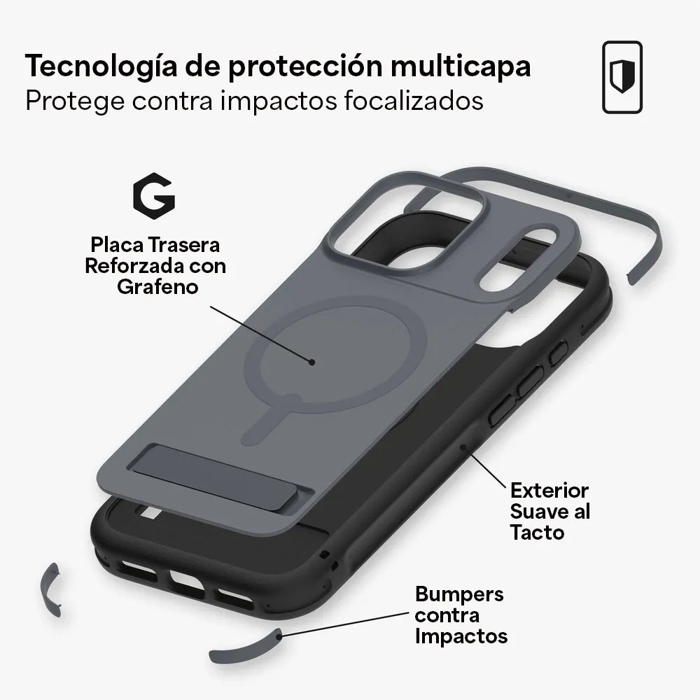 Case ZAGG Sedona Snap MagSafe KS para iPhone 17 Pro - Carbón