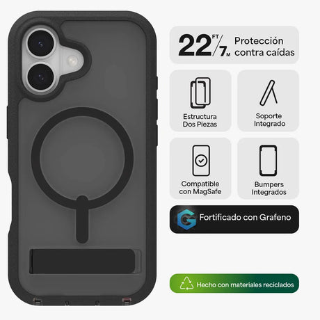 Case_ZAGG_Rainier_con_MagSafe_KS_para_iPhone_17_Negro_Humo_Posición_2_iShop_Panamá