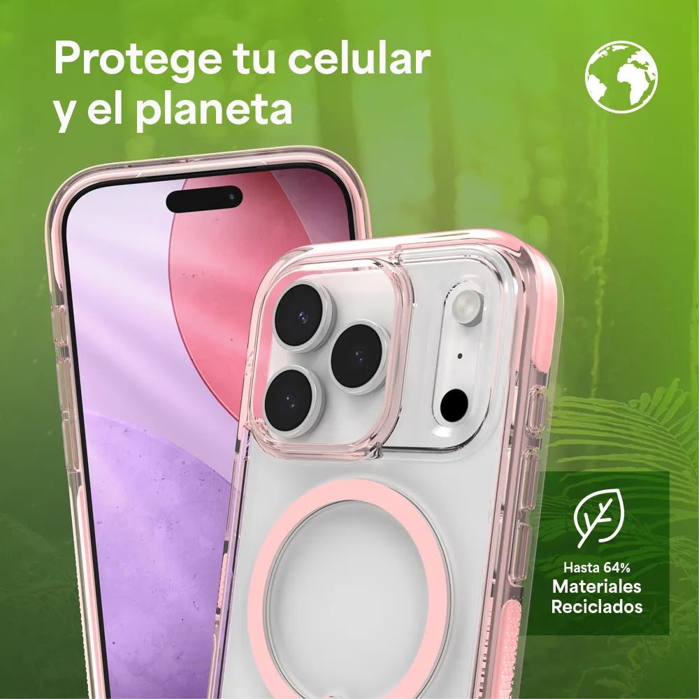 Case ZAGG Santa Cruz con MagSafe KS para iPhone 17 Pro - Rosa Pastel