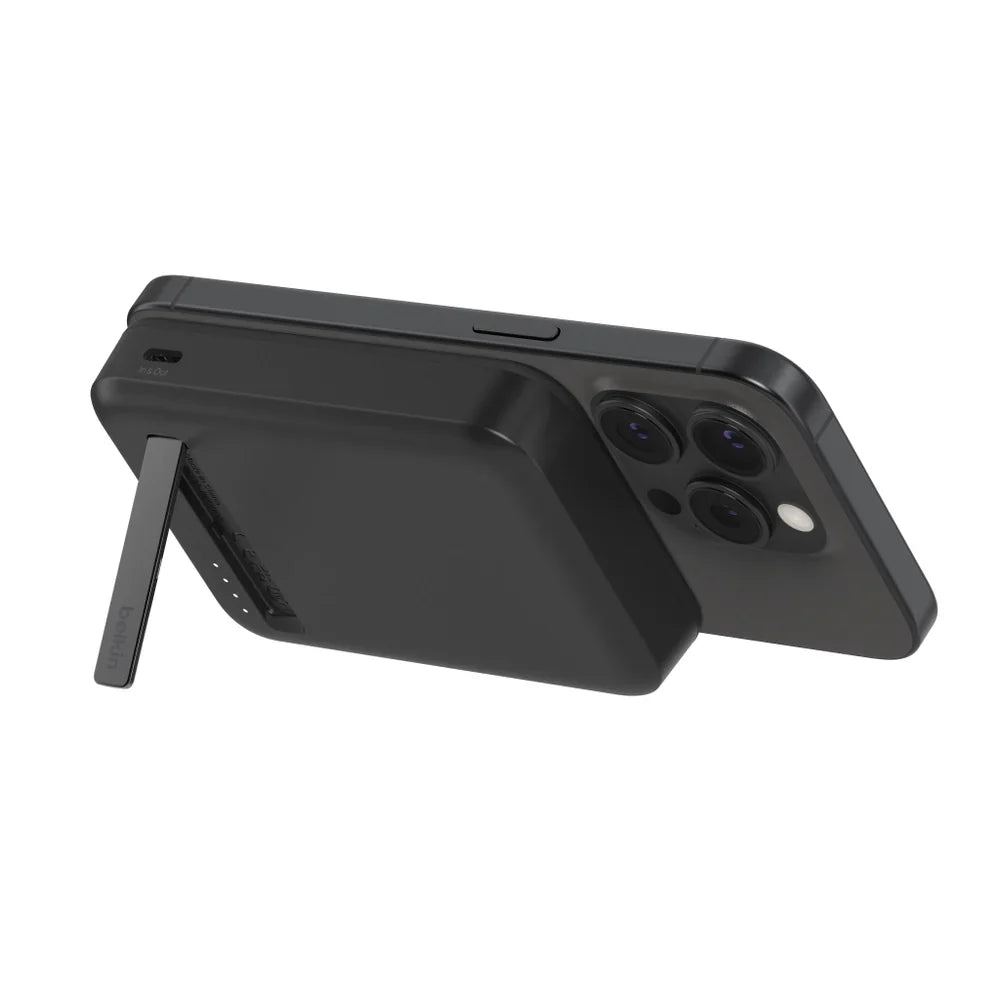 Batería Magnética Inalámbrica Belkin Qi2 - 8000 mAh + Soporte - Negro
