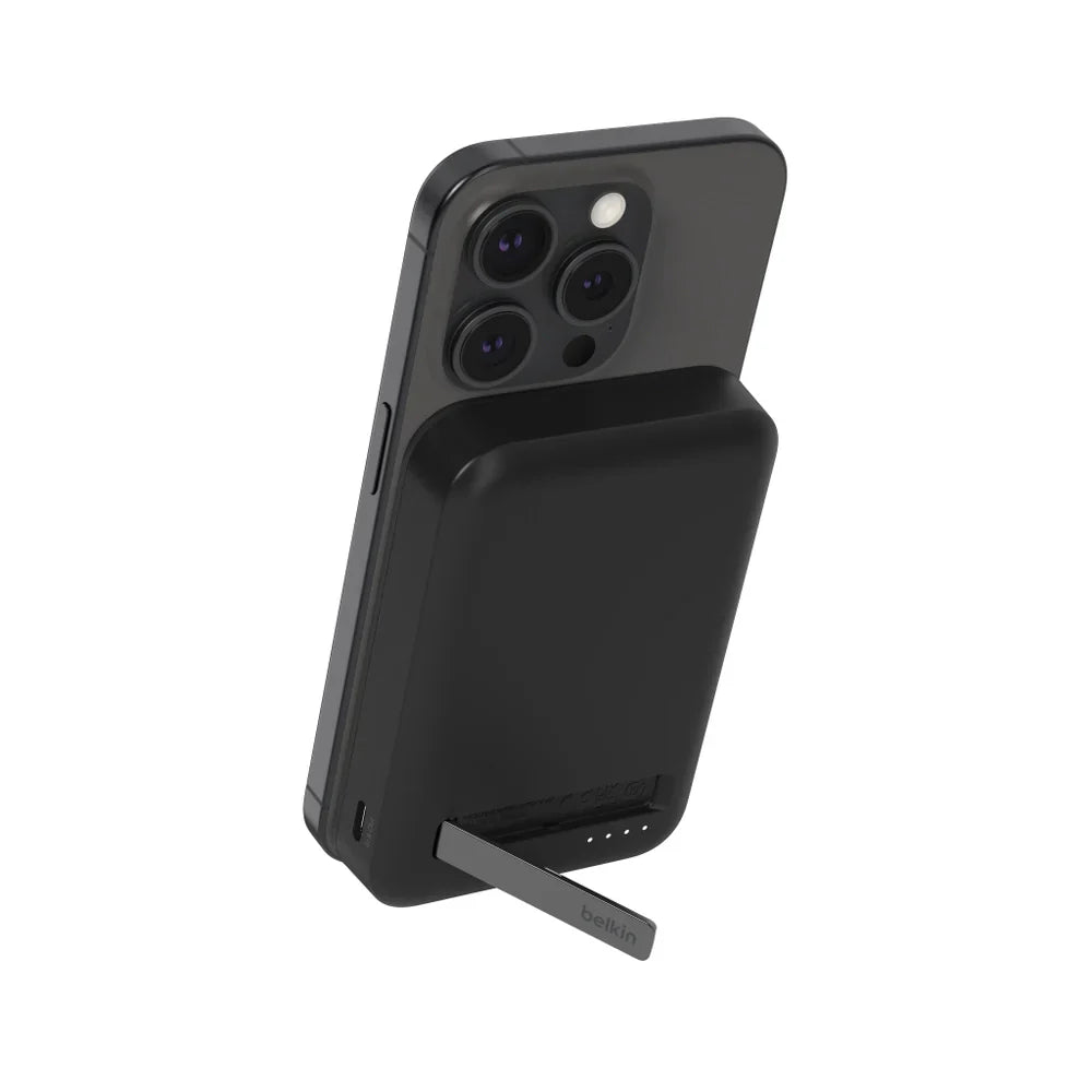 Batería Magnética Inalámbrica Belkin Qi2 - 8000 mAh + Soporte - Negro