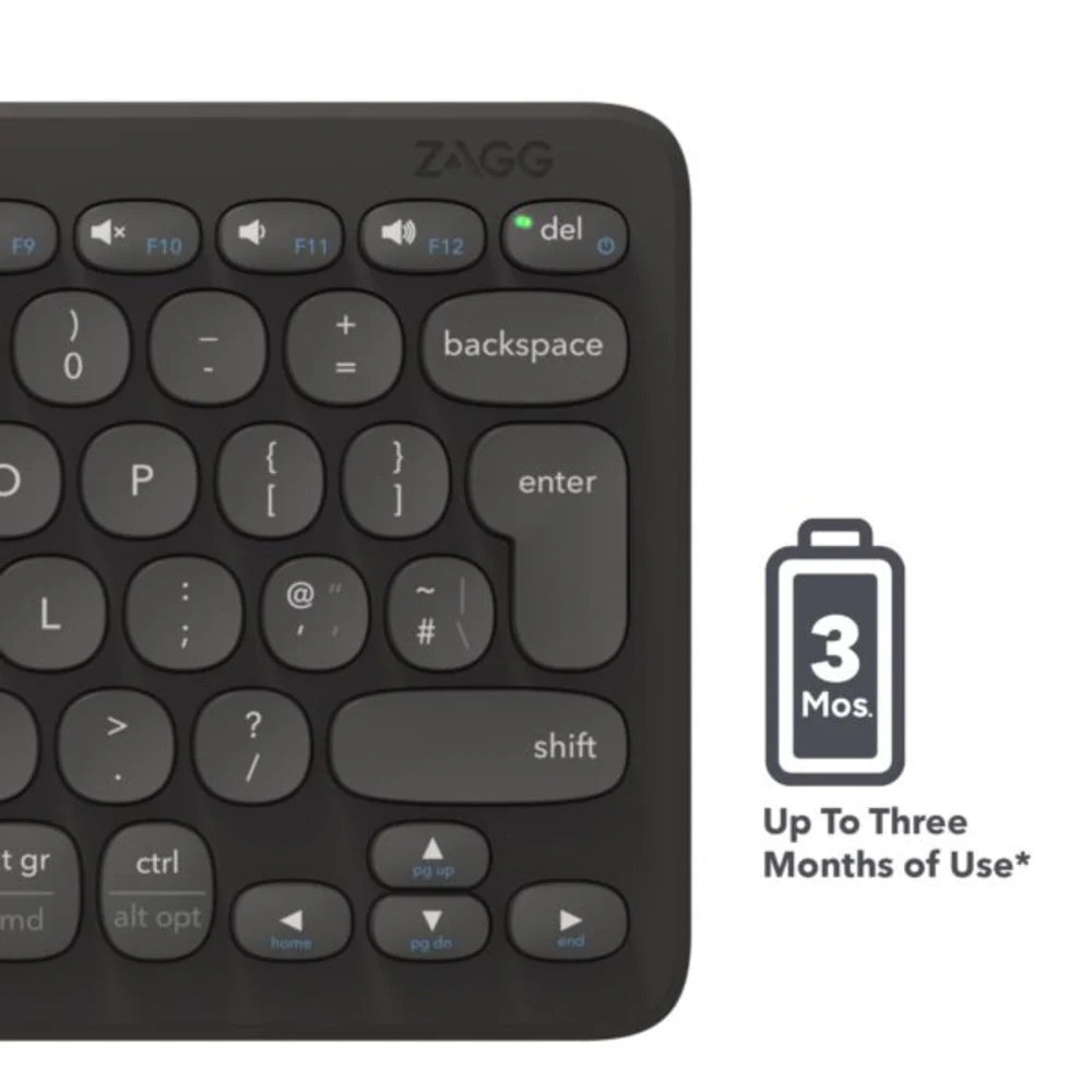 Teclado de Escritorio ZAGG de 12 de Carga Inalámbrica - Negro