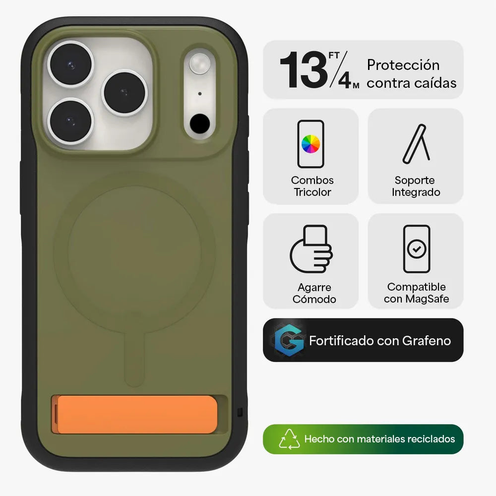 Case ZAGG Sedona Snap MagSafe KS para iPhone 17 Pro Max - Verde Musgo