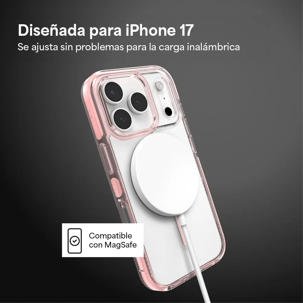 Case Zagg Santa Cruz Snap Magsafe KS para iPhone 17 Pro Max - Rosa Pastel