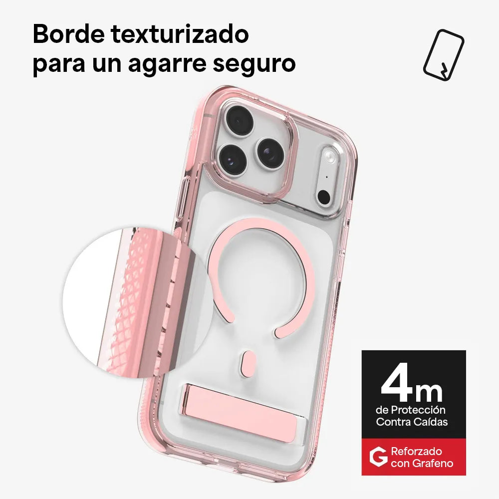 Case Zagg Santa Cruz Snap Magsafe KS para iPhone 17 Pro Max - Rosa Pastel