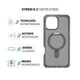 Case ItSkins Hybrid R Vapor Stand con MagSafe para iPhone 16 Pro - Negro