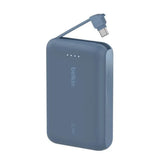 Bateria Externa Belkin 10K con Cable USB-C Integrado 20W - Azul