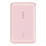 Bateria Externa Belkin 10K con Cable USB-C Integrado 20W - Rosa