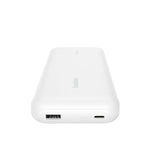 Batería Externa Belkin 20K Cable USB-C Integrado Puertos USB-A y USB-C 30WPD - Blanco
