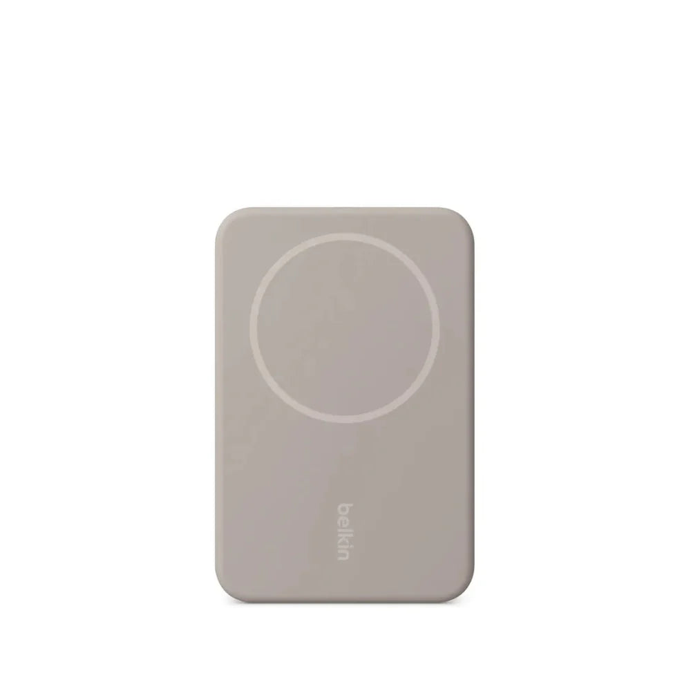 Batería Magnética Inalámbrica Belkin Qi2 15W 5000 mAh + Soporte - Arena