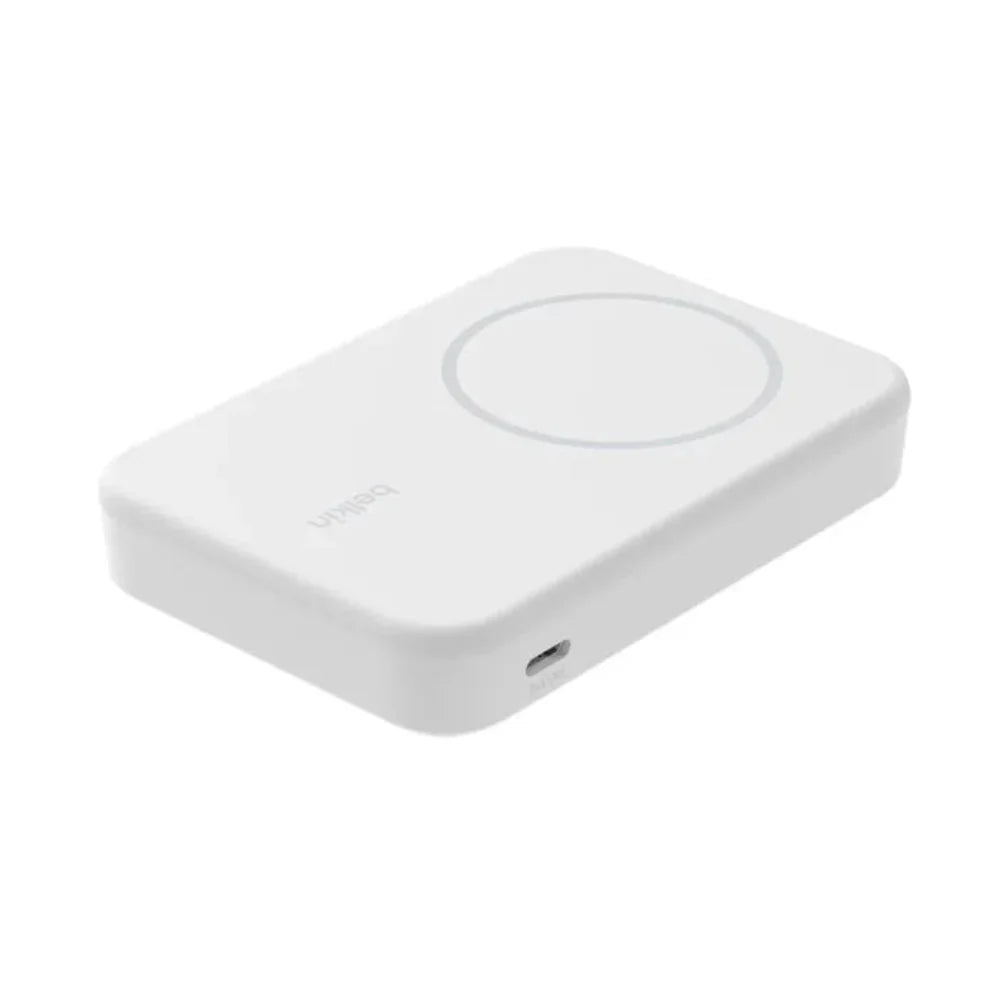 Batería Magnética Inalámbrica Belkin Qi2 15W 8000 mAh + Soporte - Blanca