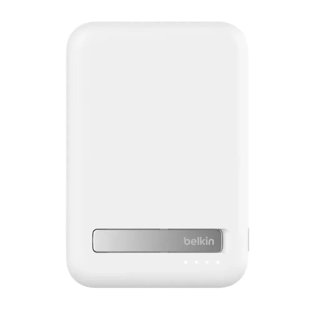 Batería Magnética Inalámbrica Belkin Qi2 15W 8000 mAh + Soporte - Blanca