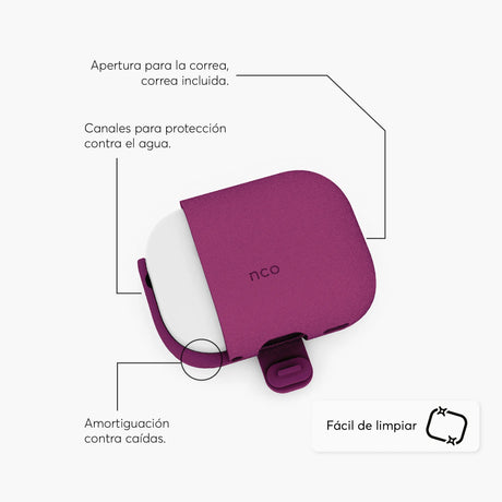 Case_SiliconeGuard_NCO_para_AirPods_Pro_3ra_gen_Posición_3_iShop_Panamá