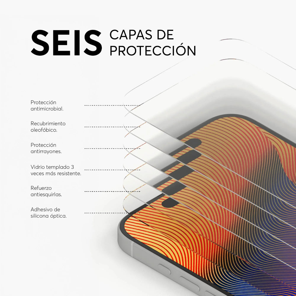 Protector de Pantalla NCO GlassGuard ion+ para iPhone 17 - Transparente