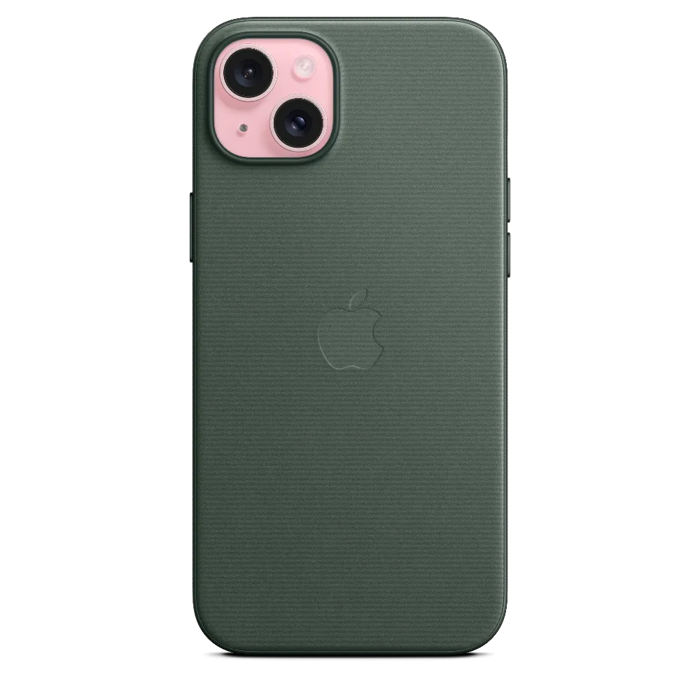 Funda de FineWoven con MagSafe para el iPhone 15 Plus - Verde conífera