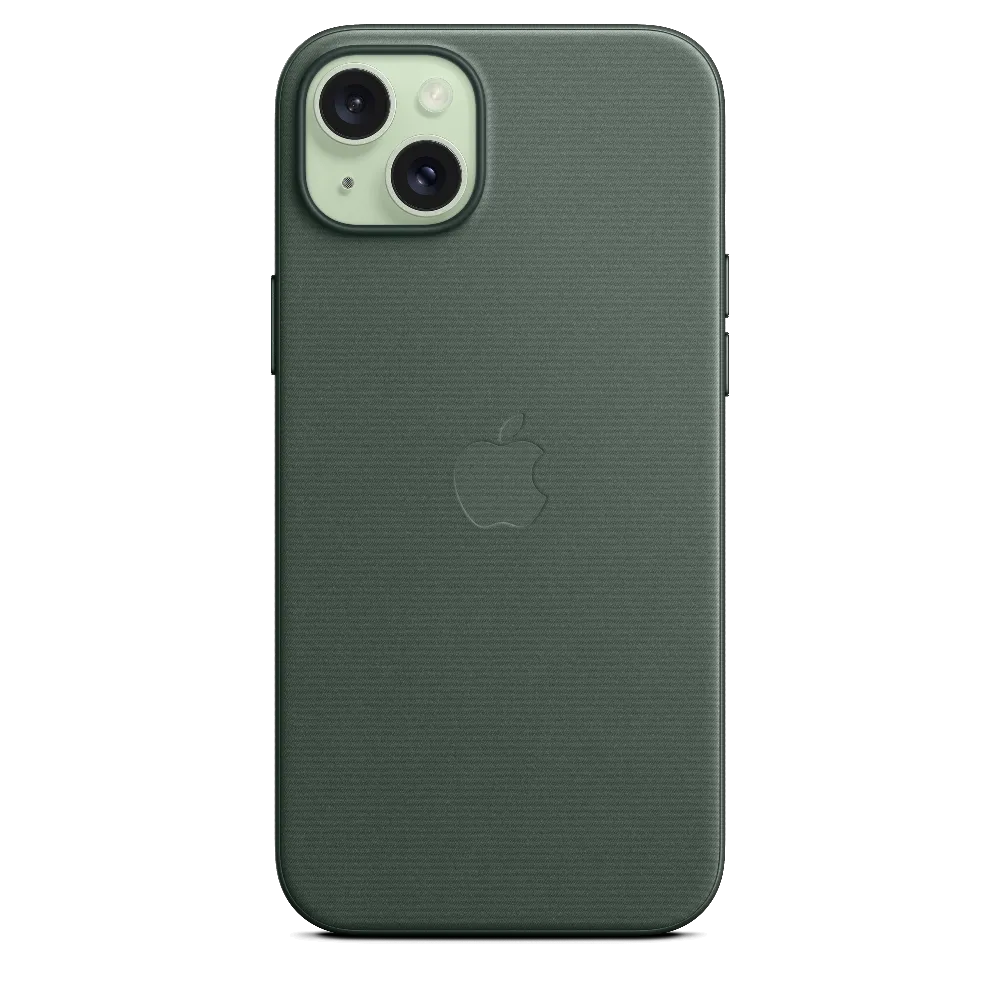 Funda de FineWoven con MagSafe para el iPhone 15 Plus - Verde conífera