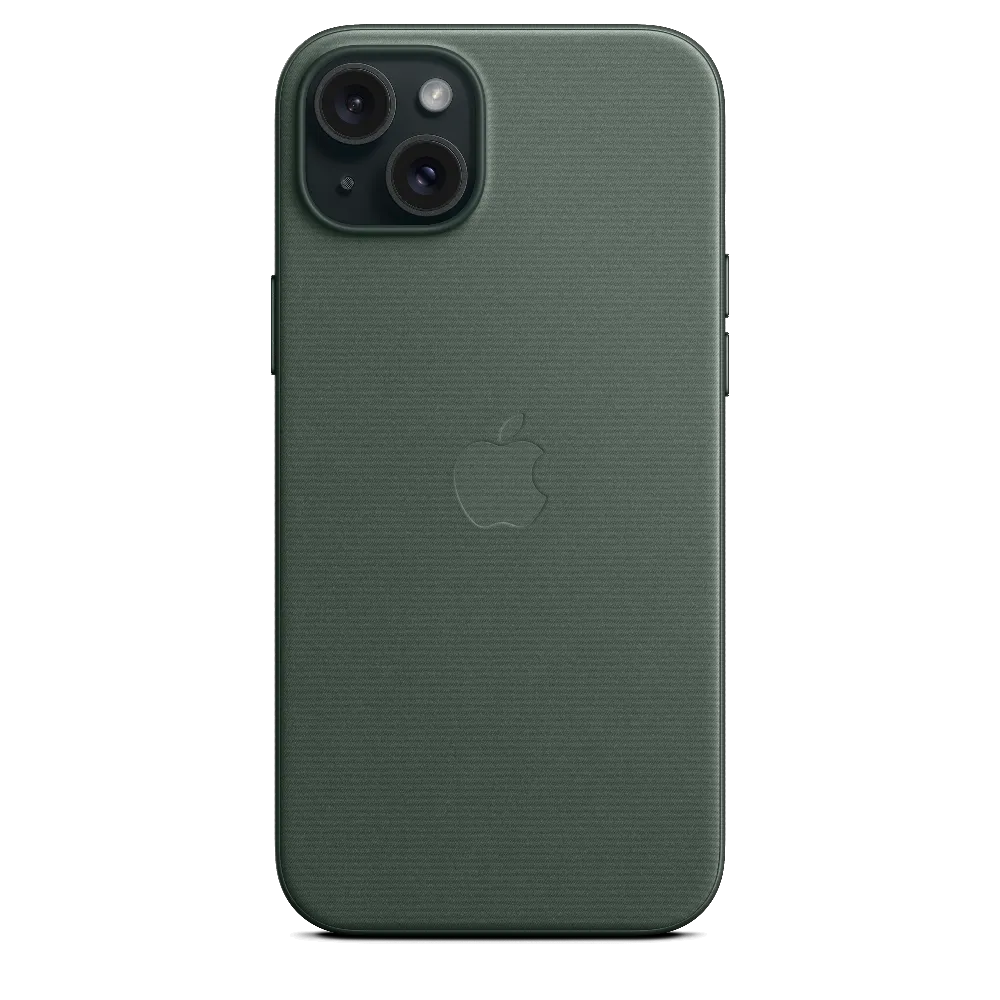 Funda de FineWoven con MagSafe para el iPhone 15 Plus - Verde conífera