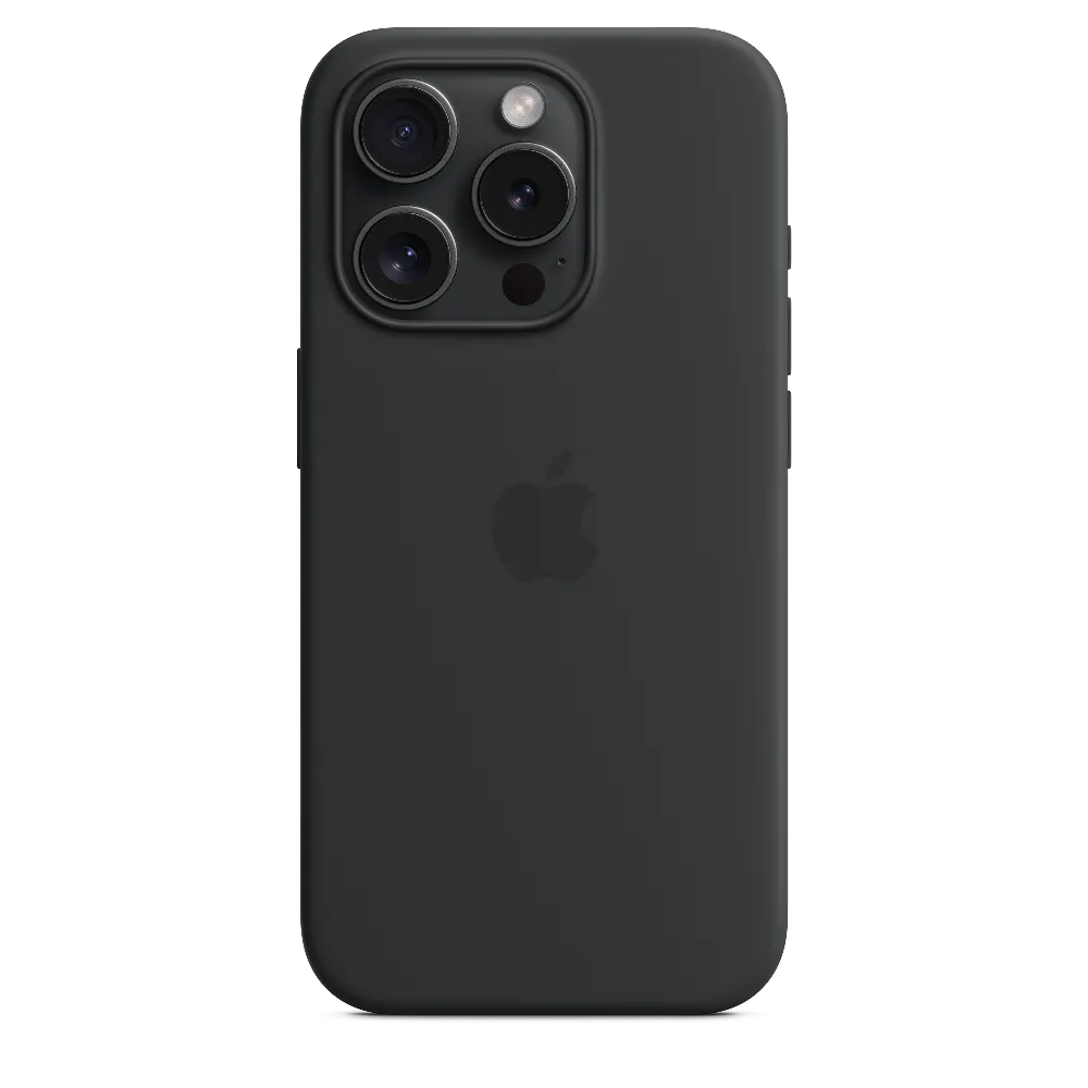 Funda de silicón con MagSafe para el iPhone 15 Pro - Negro