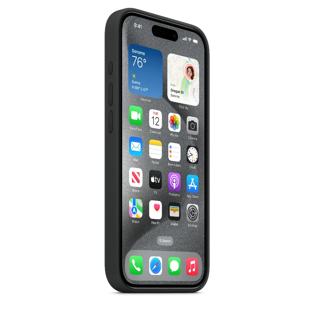 Funda de silicón con MagSafe para el iPhone 15 Pro - Negro