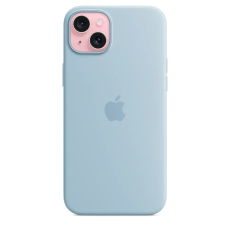Carcasa de silicona con MagSafe para el iPhone 15 Plus - Azul claro