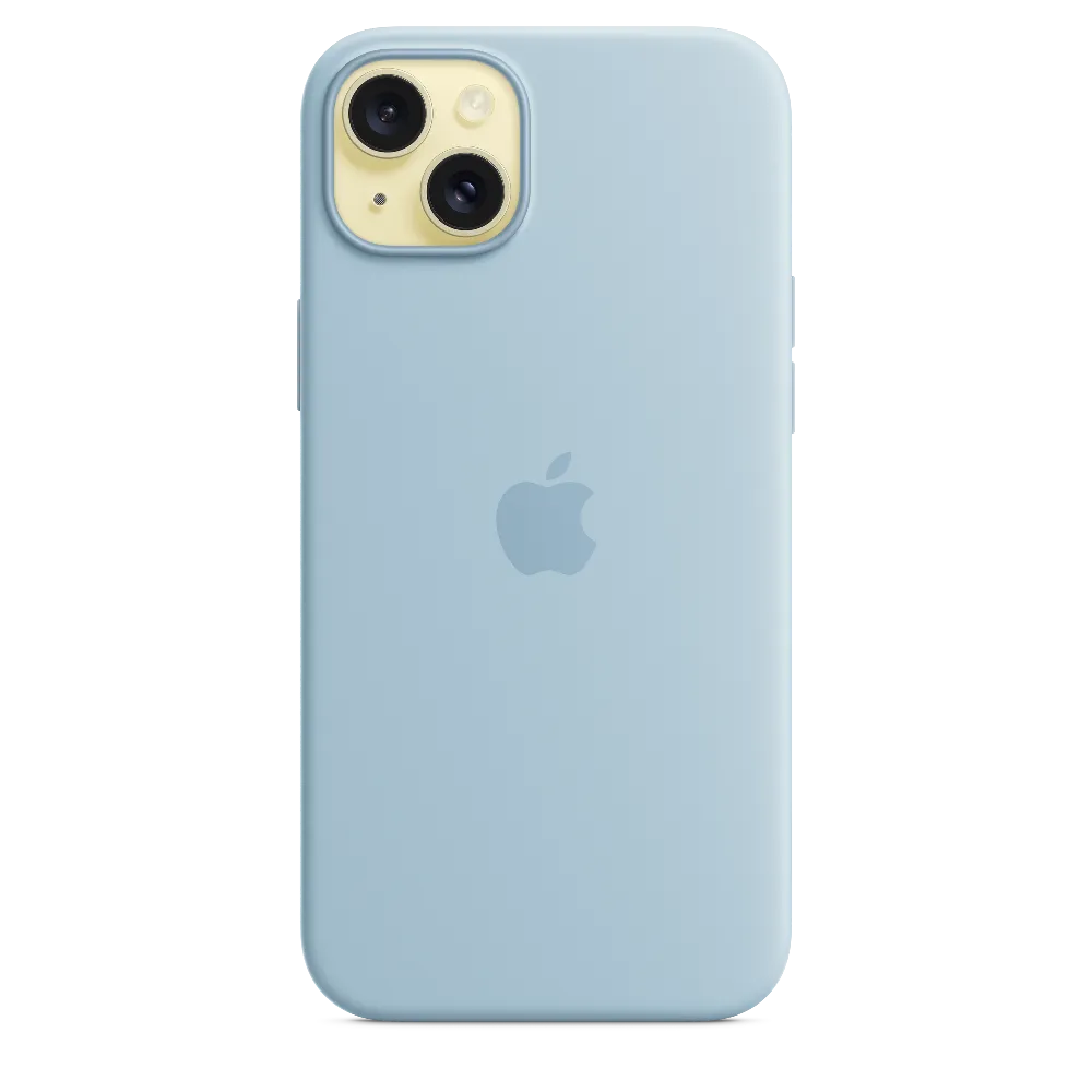 Carcasa de silicona con MagSafe para el iPhone 15 Plus - Azul claro