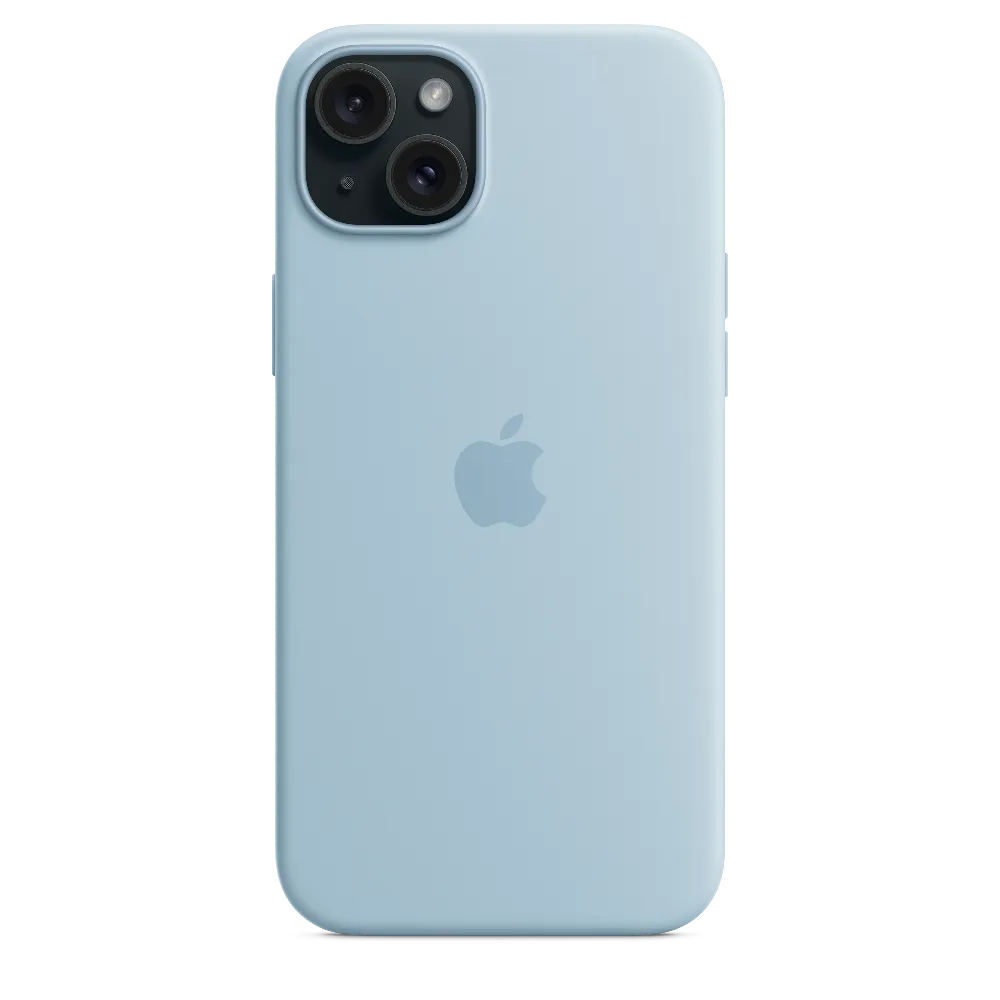 Carcasa de silicona con MagSafe para el iPhone 15 Plus - Azul claro
