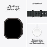 Apple Watch Ultra 3(GPS + Cellular) 49mm - Negro - Correa Ocean Negra + Case 360 Zagg InvisibleShield para Apple Watch Ultra 49mm - Negro