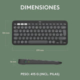 Teclado Bluetooth Multidispositivo Logitech Pebble Keys 2 K380s - Grafito